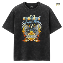 T-SHIRT BEAN MOTOR CYCLES (เสื้อดำฟอก)